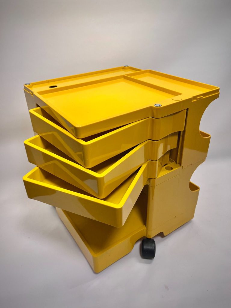 Boby Trolley by Joe Colombo with three drawers and open compartment
